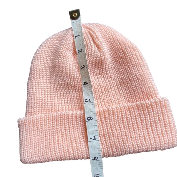 LOGE Peach Light Pink Cuffed Knit Beanie O/S - Picture 6 of 8